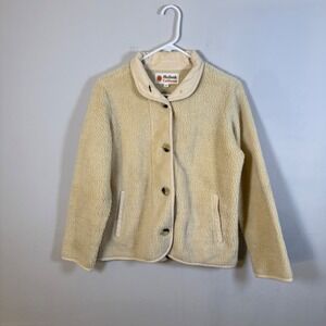 Mollusk California Womens Sherpa Fleece Jacket Cream Shawl Collar Small